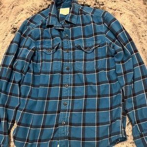 American Eagle Mens long sleeve plaid flannel button down shirt | Size Small